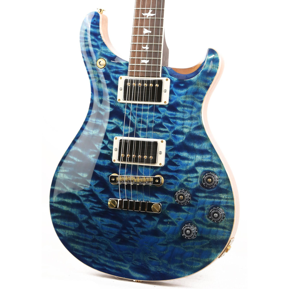 PRS McCarty 594 Wood Library 10-Top Quilt Maple and Brazilian Rosewood Fretboard River Blue — 6