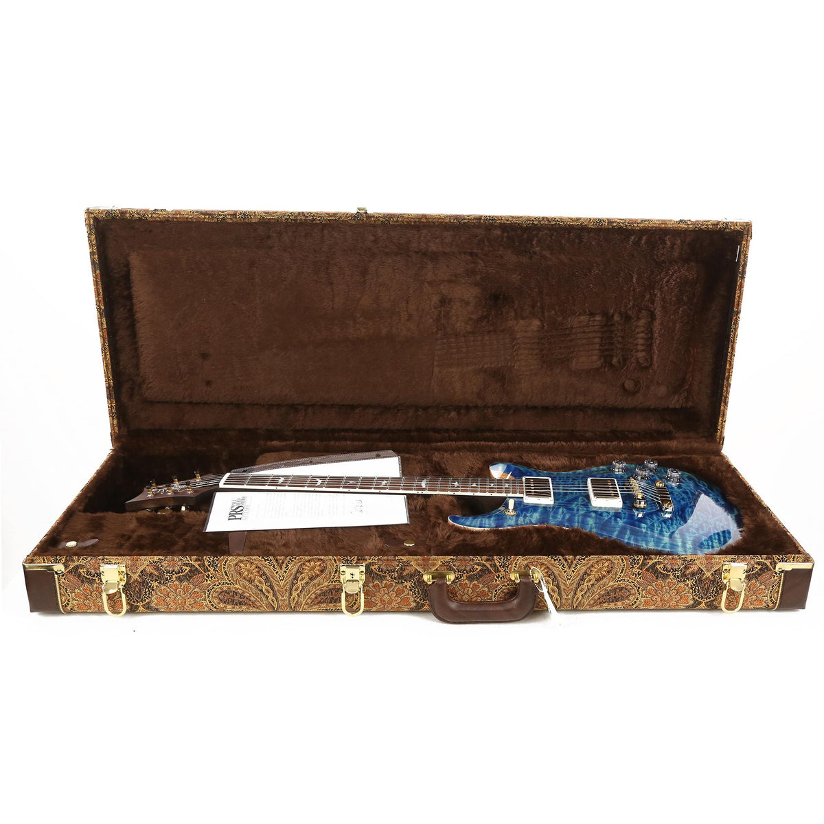 PRS McCarty 594 Wood Library 10-Top Quilt Maple and Brazilian Rosewood Fretboard River Blue — 8
