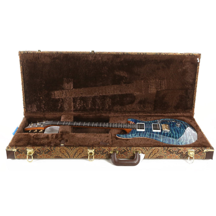 PRS Custom 24 Wood Library Artist Grade Quilt Maple Top River Blue