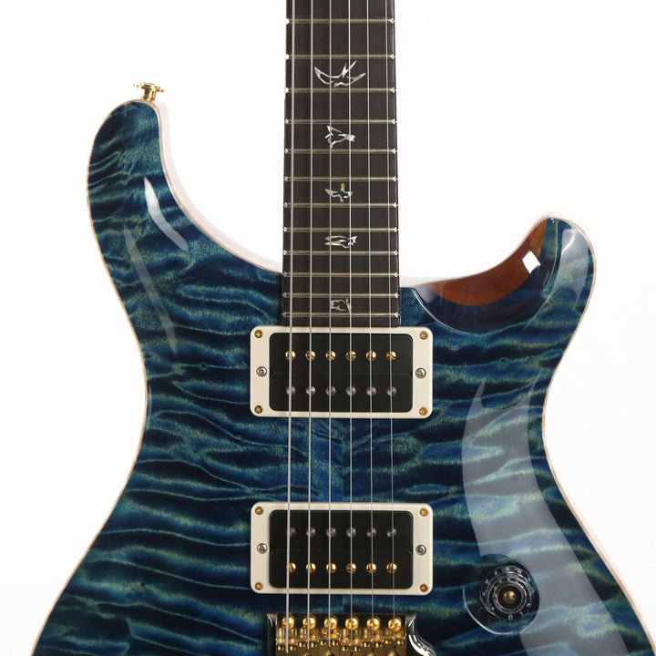 PRS Custom 24 Wood Library Artist Grade Quilt Maple Top River Blue