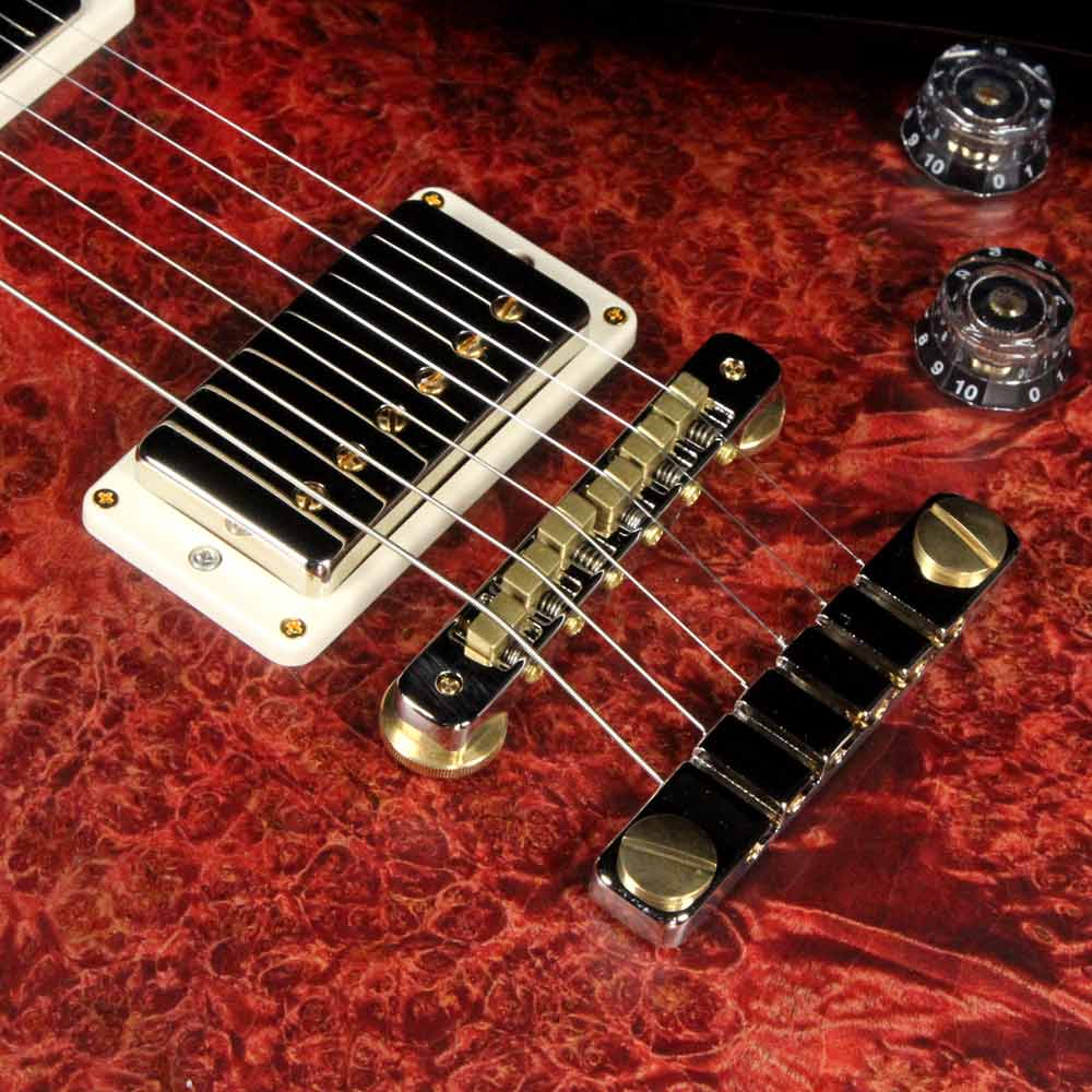 PRS Singlecut McCarty 594 Private Stock Satin Faded Red Tiger Smoked Burst — 9