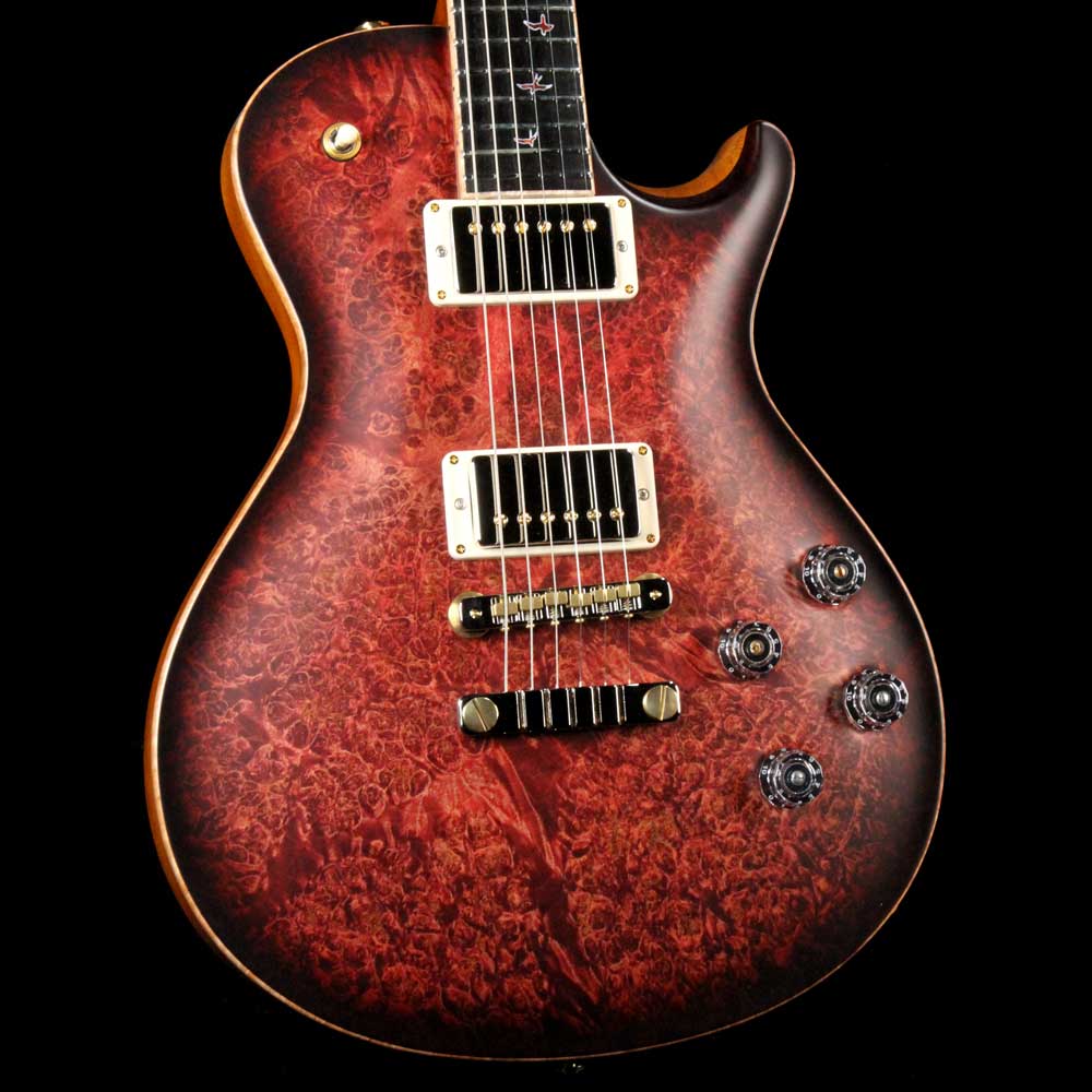 PRS Singlecut McCarty 594 Private Stock Satin Faded Red Tiger Smoked Burst — 1