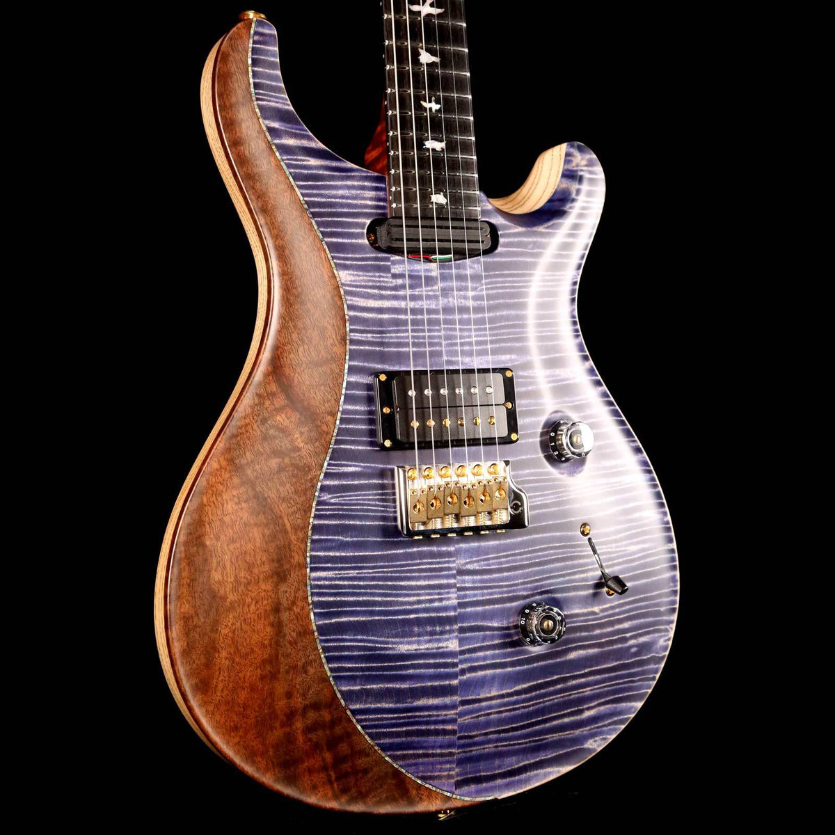 PRS Private Stock Custom 24 Flame Maple and Walnut Split Top Indigo — 6