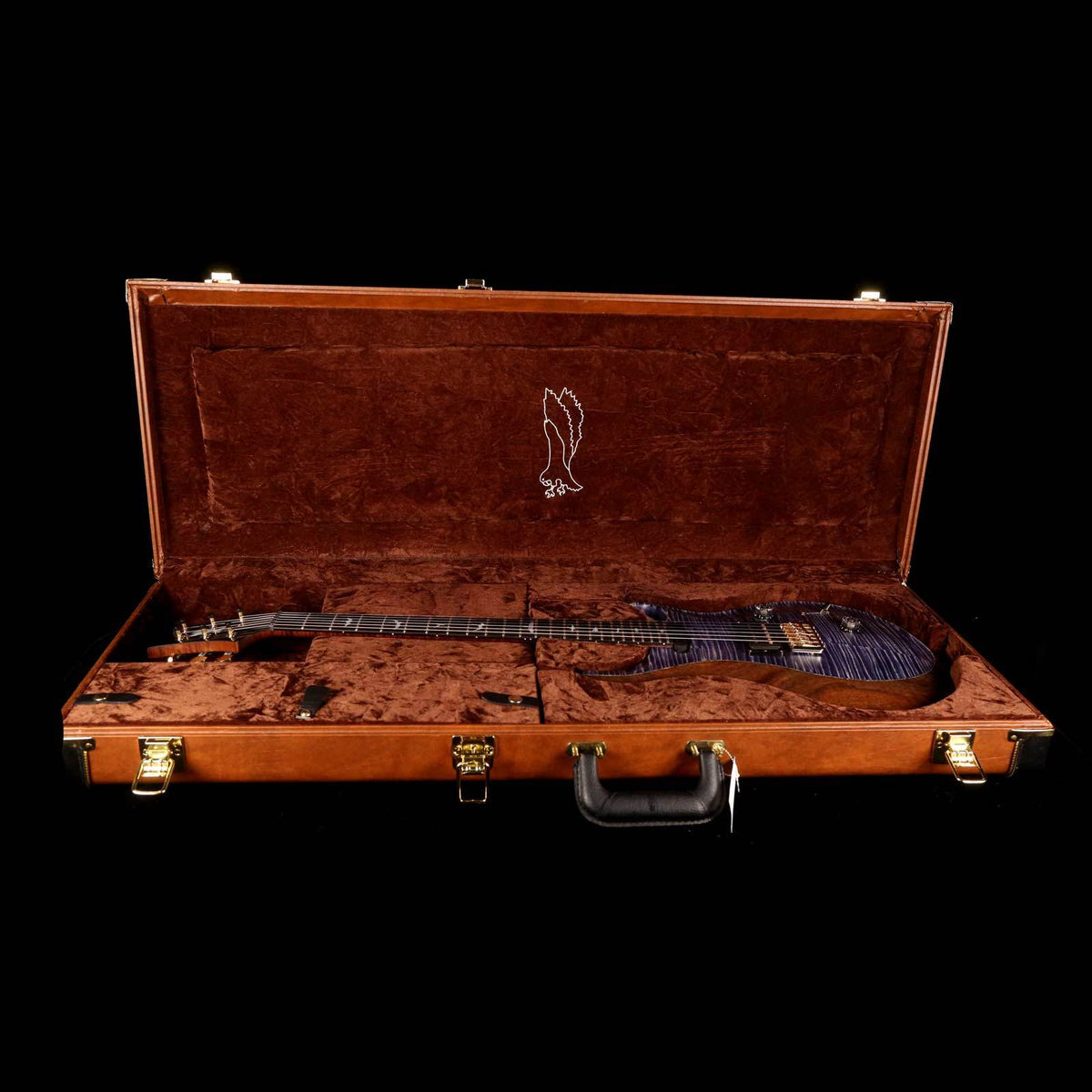 PRS Private Stock Custom 24 Flame Maple and Walnut Split Top Indigo — 9
