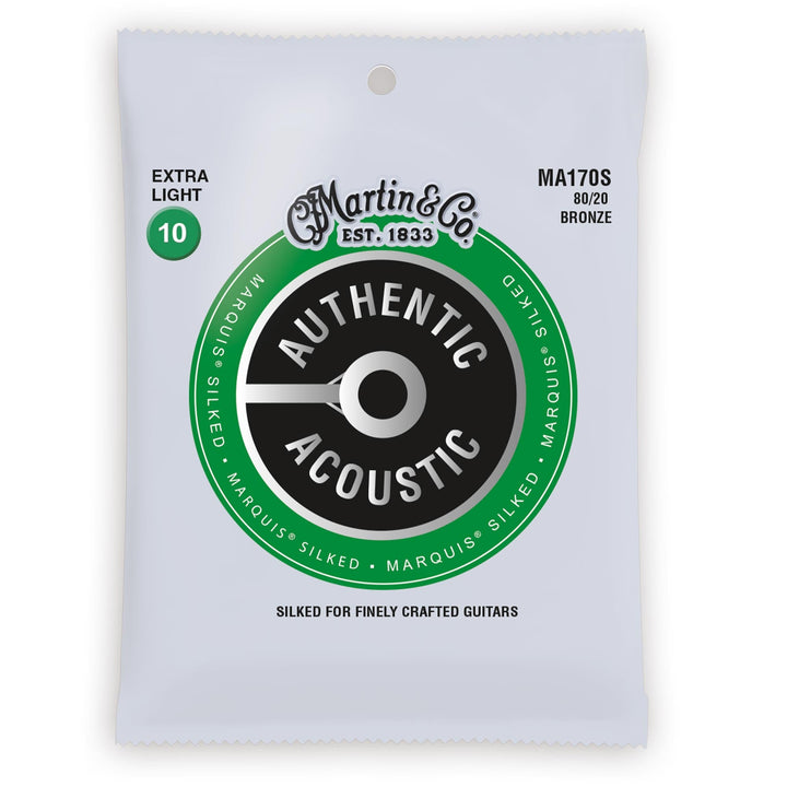 Martin Authentic Acoustic Marquis Silked 80/20 Bronze Acoustic Strings (Extra Light 10-47)
