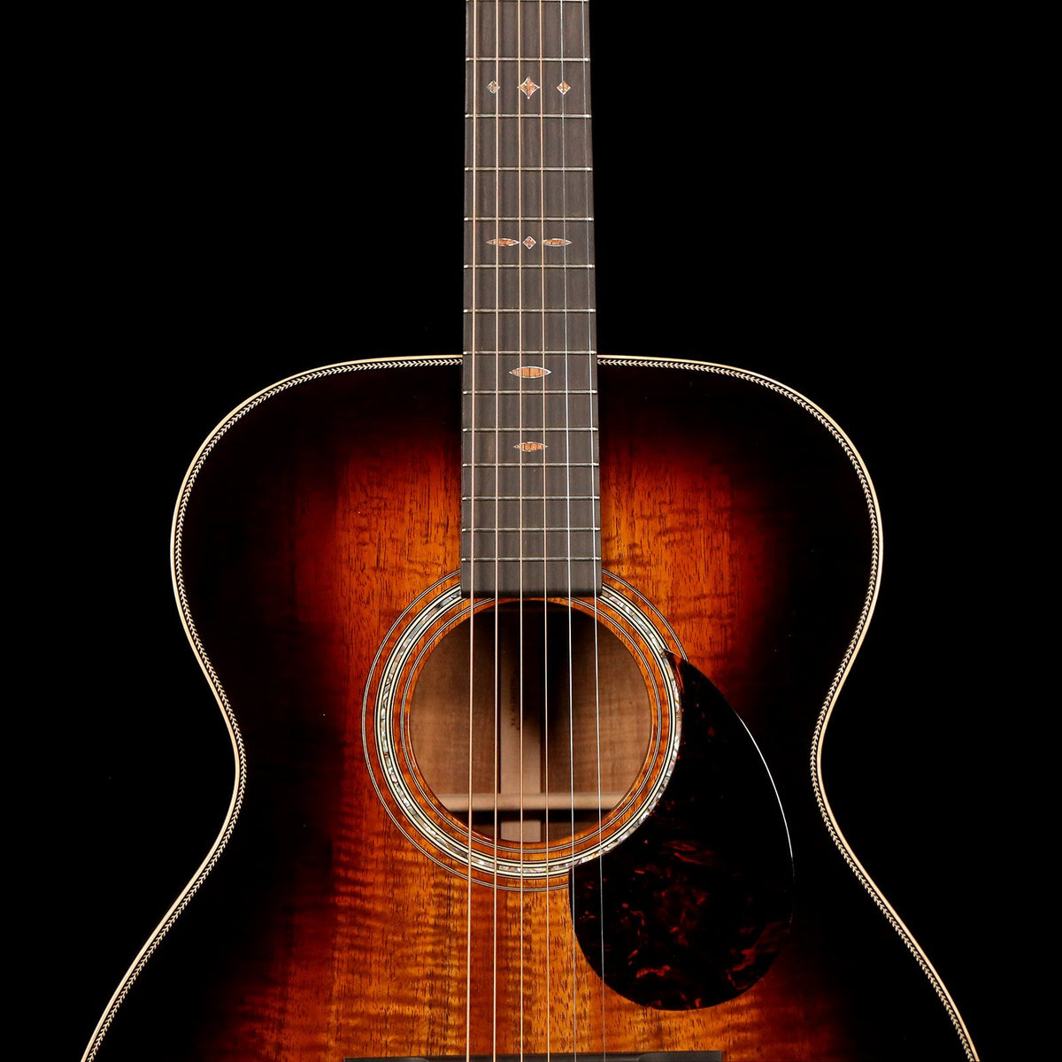 Martin Custom Shop OM Premium Flame Koa Sunburst — 7