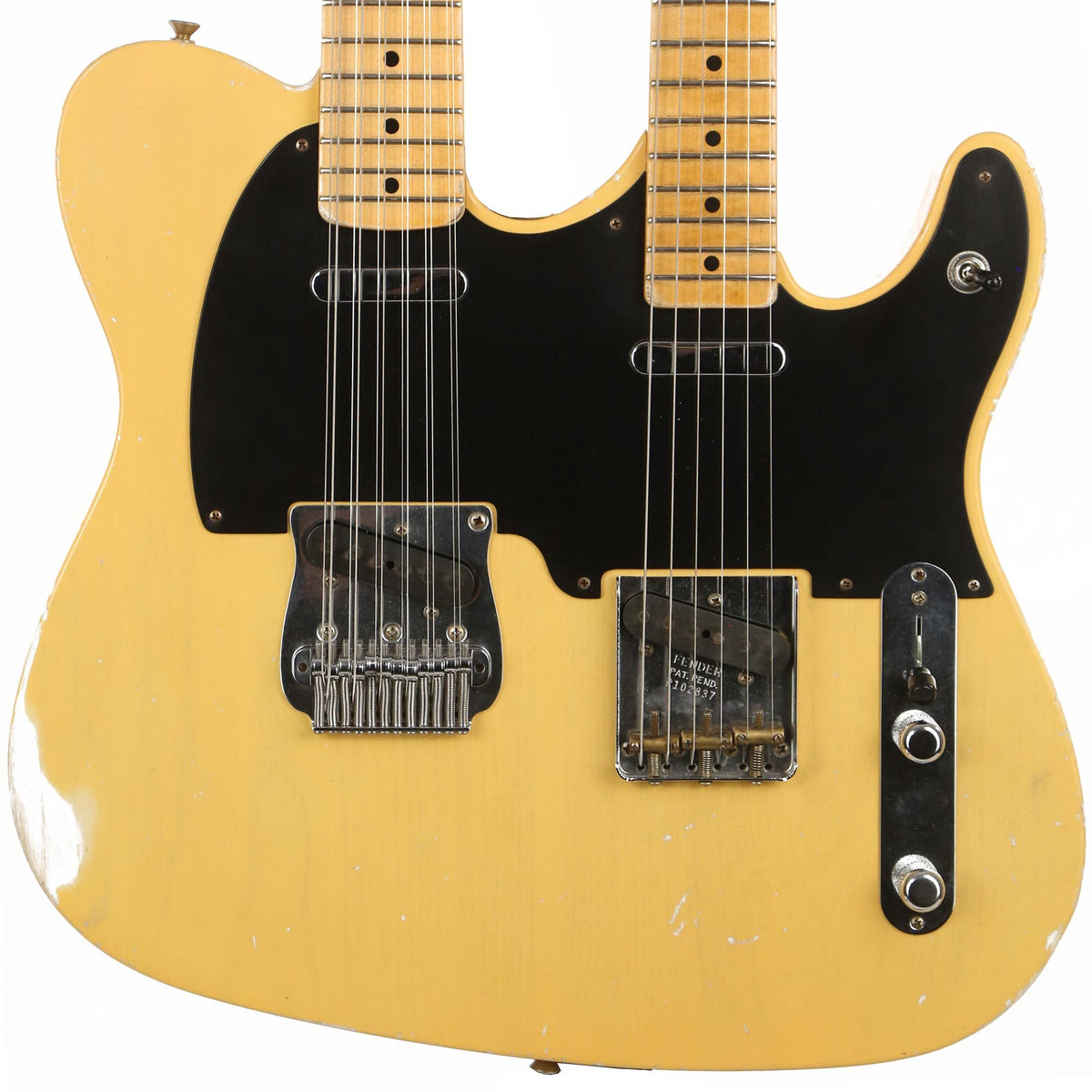 Fender Custom Shop Double Neck Telecaster 6 and 12-String Necks Masterbuilt Dennis Galuszka Relic Butterscotch Blonde — 1