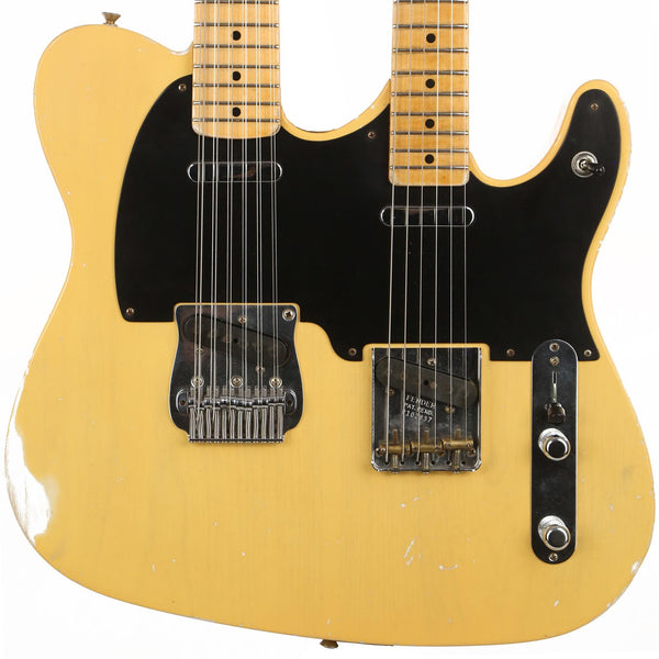 Fender Custom Shop Double Neck Telecaster 6 and 12-String Necks Masterbuilt Dennis Galuszka Relic Butterscotch Blonde