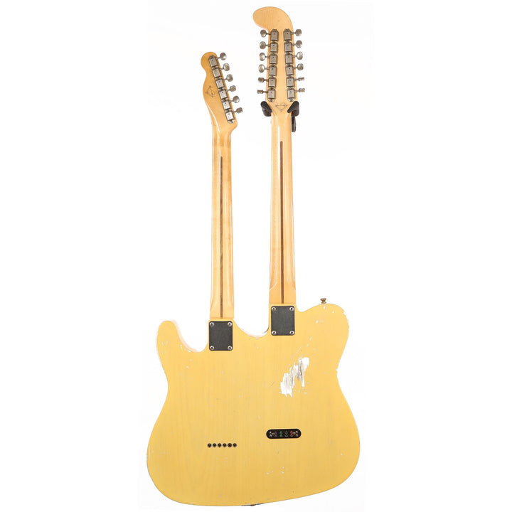 Fender Custom Shop Double Neck Telecaster 6 and 12-String Necks Masterbuilt Dennis Galuszka Relic Butterscotch Blonde