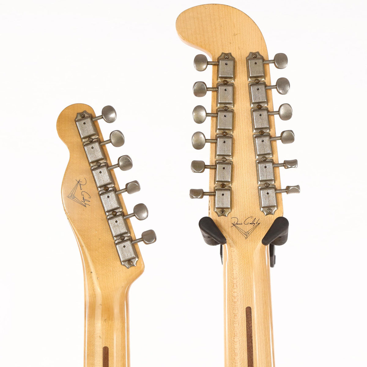 Fender Custom Shop Double Neck Telecaster 6 and 12-String Necks Masterbuilt Dennis Galuszka Relic Butterscotch Blonde — 5
