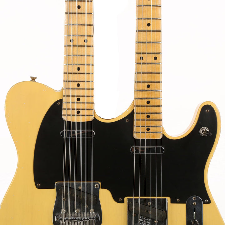 Fender Custom Shop Double Neck Telecaster 6 and 12-String Necks Masterbuilt Dennis Galuszka Relic Butterscotch Blonde