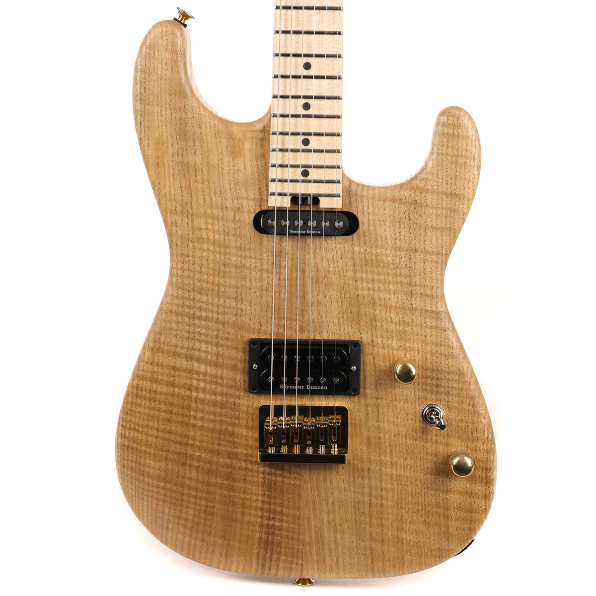 Charvel Custom Shop Flame Sassafras San Dimas HS Hardtail Natural Oil — 1