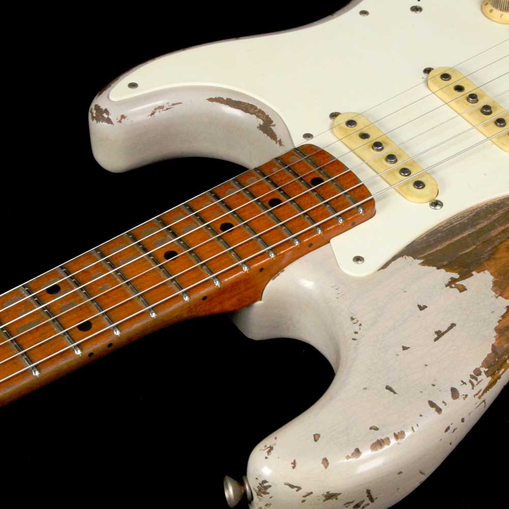Fender Custom Shop '55 Stratocaster Roasted Ash Masterbuilt Jason Smith Ultimate Relic Dirty White Blonde — 8