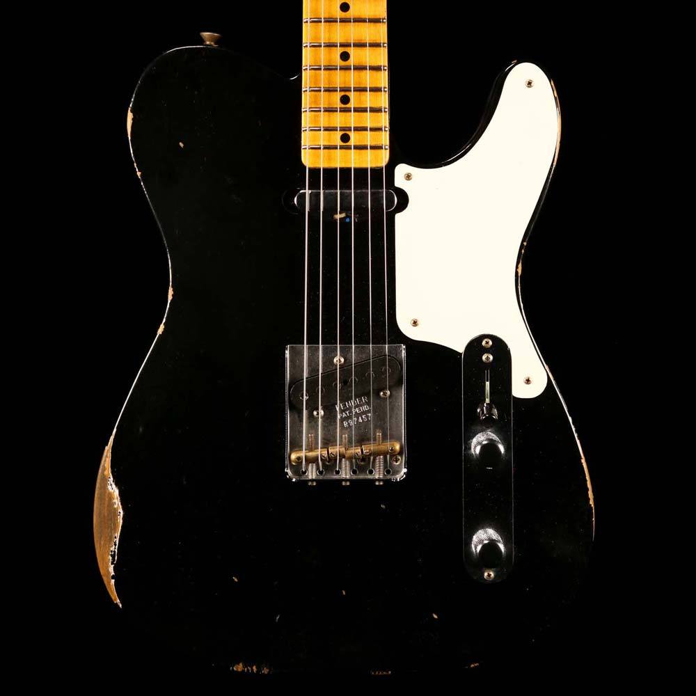 Fender Custom Shop 2019 Double Esquire Roasted Pine Aged Black — 1