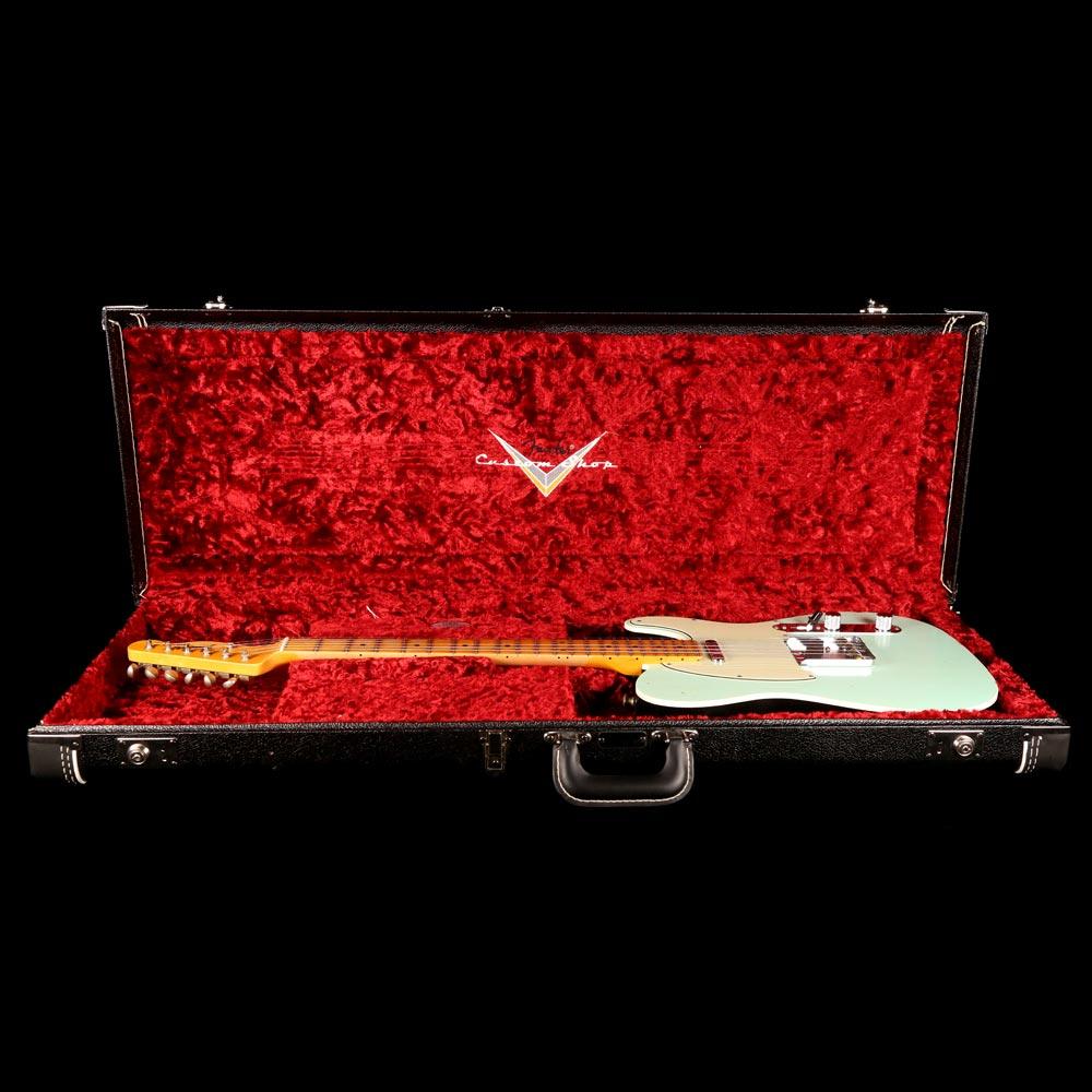 Fender Custom Shop Postmodern Telecaster 2019 Journeyman Relic Surf Green over Black — 6