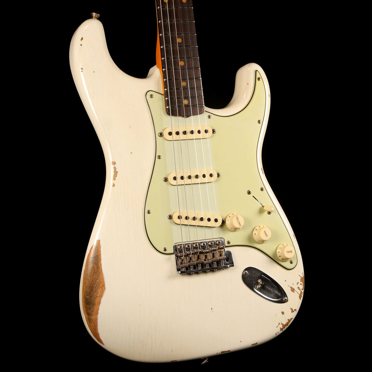 Fender Custom Shop 1959 Stratocaster Heavy Relic Aged Olympic White — 6