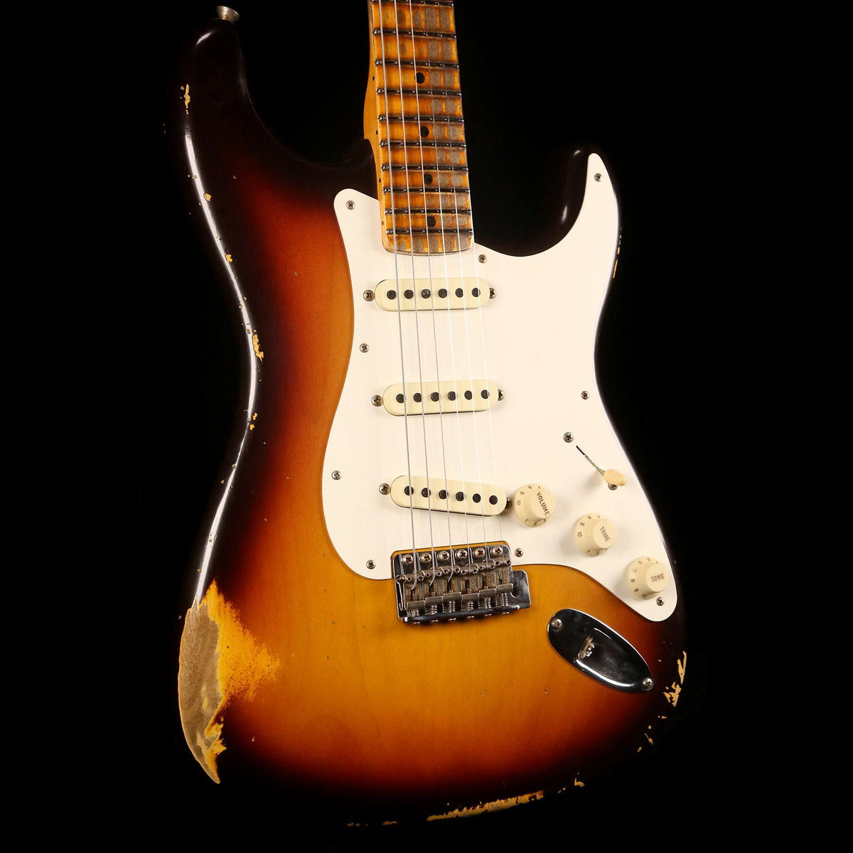 Fender Custom Shop '59 Stratocaster 2019 Heavy Relic Faded Chocolate 3-Color Sunburst — 6