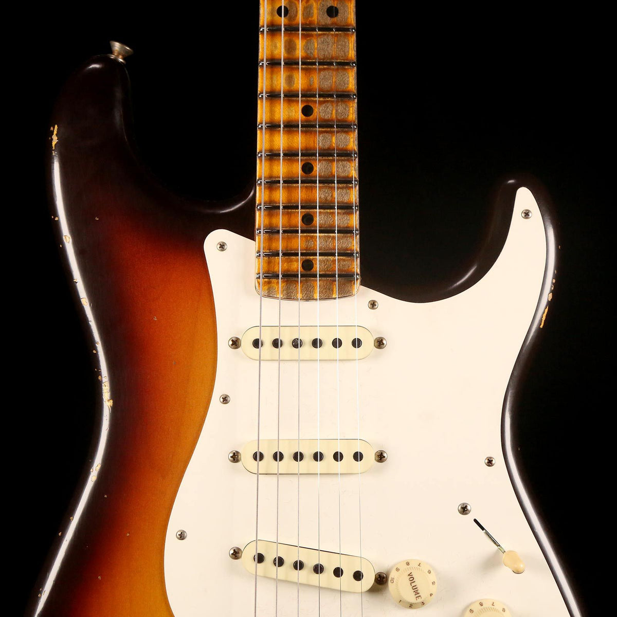 Fender Custom Shop '59 Stratocaster 2019 Heavy Relic Faded Chocolate 3-Color Sunburst — 7