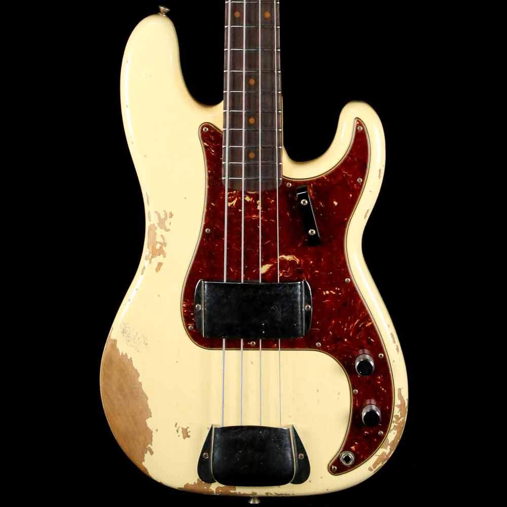 Fender Custom Shop 2019 ’60 Precision Bass Heavy Relic Aged Vintage White — 1