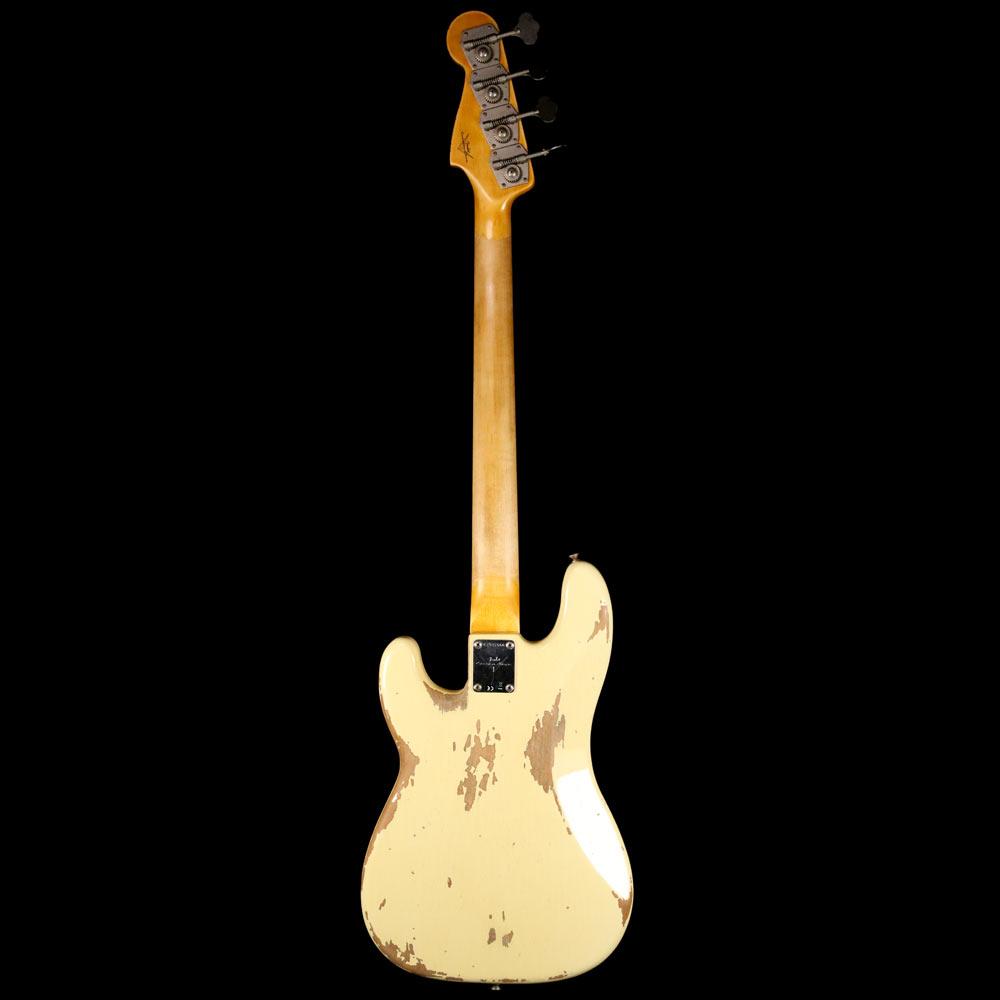 Fender Custom Shop 2019 ’60 Precision Bass Heavy Relic Aged Vintage White — 3