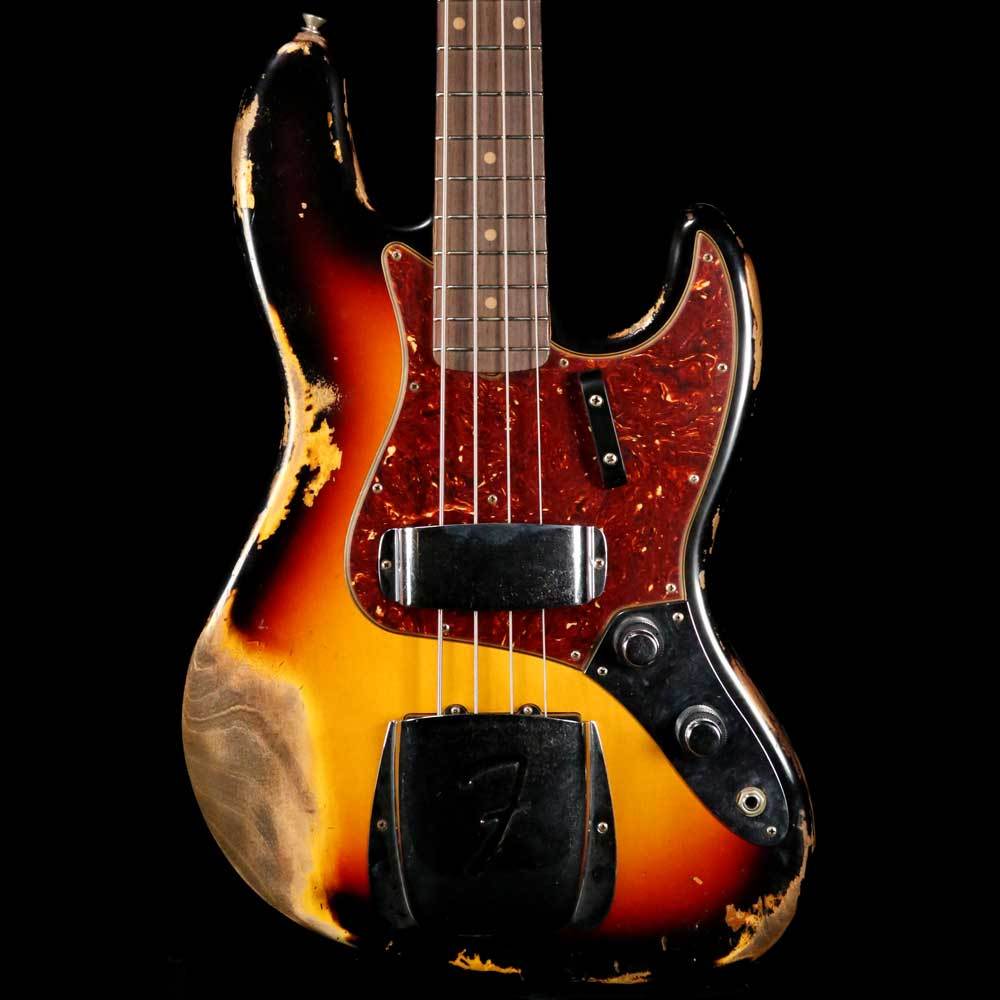 Fender Custom Shop '61 Jazz Bass 2019 Heavy Relic 3-Tone Sunburst