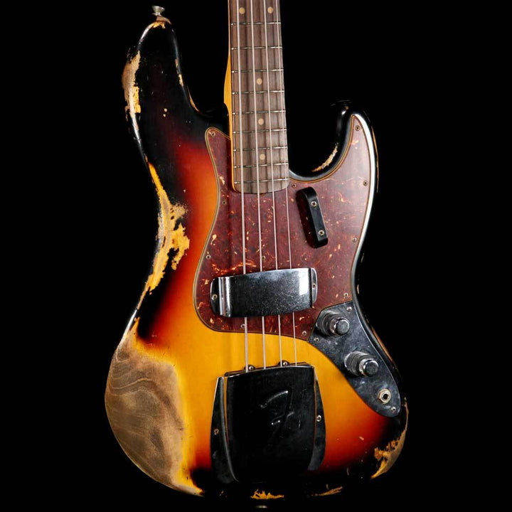 Fender Custom Shop  '61 Jazz Bass 2019 Heavy Relic 3-Tone Sunburst