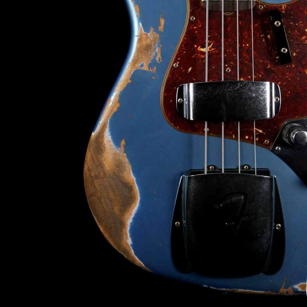 Fender Custom Shop '61 Jazz Bass 2019 Heavy Relic Aged Lake Placid Blue — 9