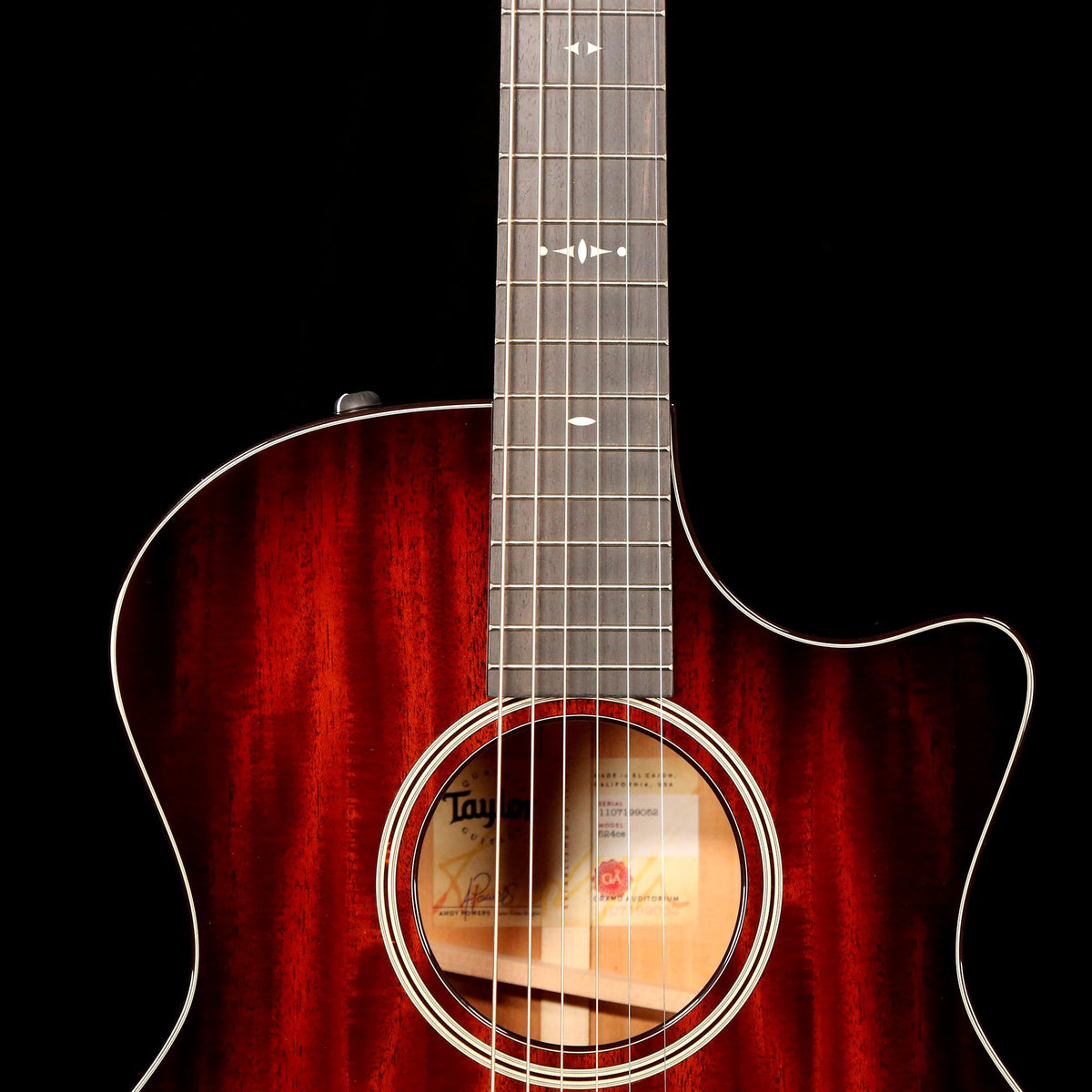 Taylor 524ce Grand Auditorium Acoustic-Electric Shaded Edgeburst — 6