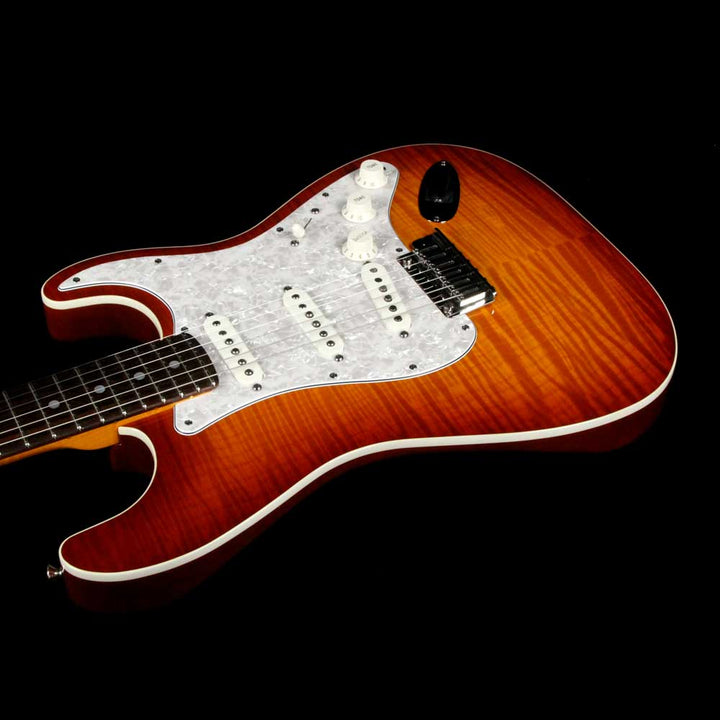 Fender Custom Shop Custom Deluxe Top Bound Slab Body Stratocaster Tobacco Sunburst 2014