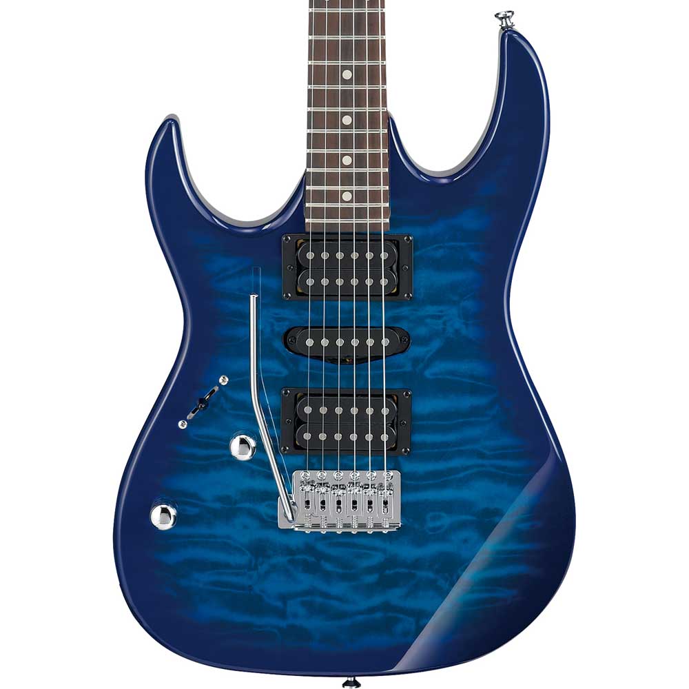 Ibanez GIO RX Left-Handed Transparent Blue Burst | The Music Zoo