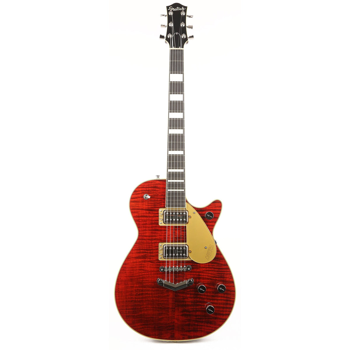 Gretsch G6228FM Players Edition Jet BT with V-Stoptail Flame Maple Crimson Stain — 2