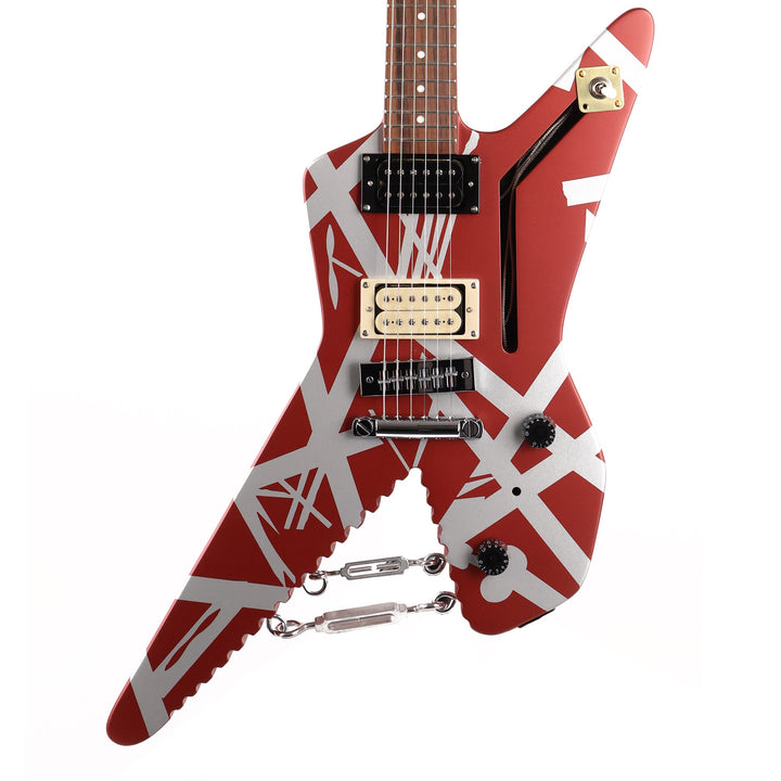 EVH Striped Series Shark Burgundy with Silver Stripes Used