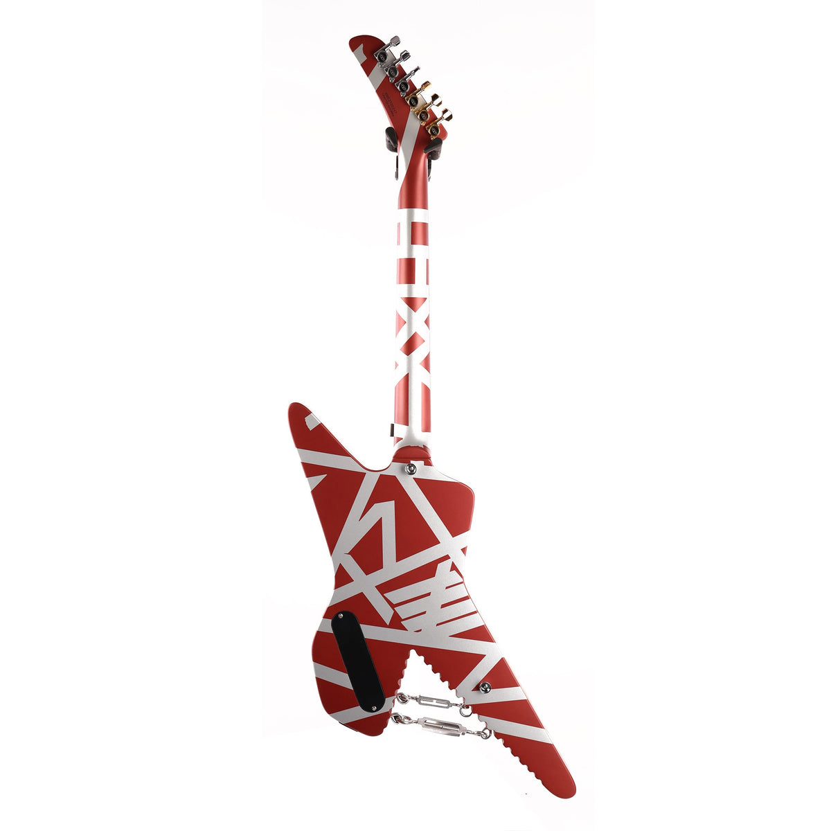EVH Striped Series Shark Burgundy with Silver Stripes — 3