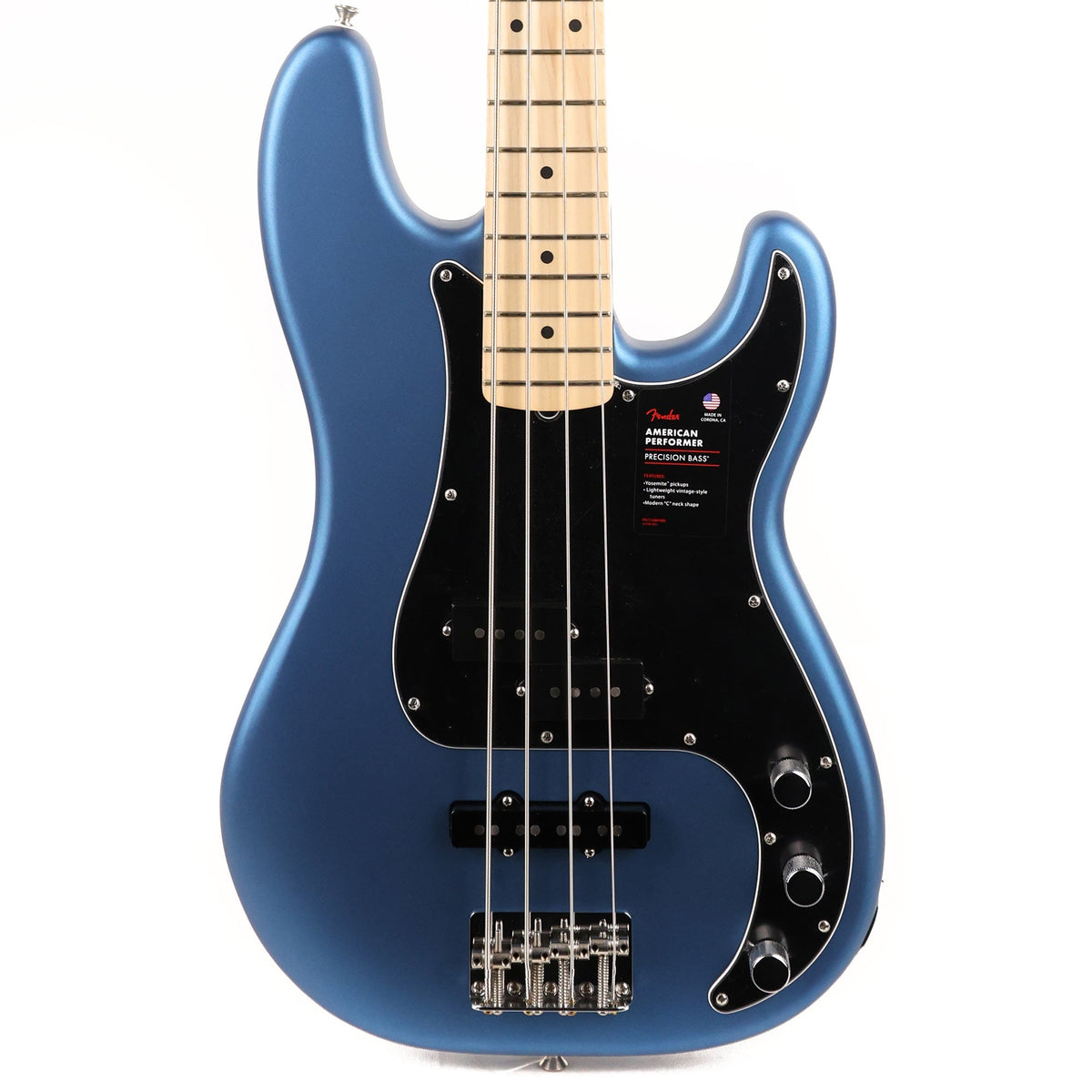 Fender American Performer Series Precision Bass Satin Lake Placid Blue — 1