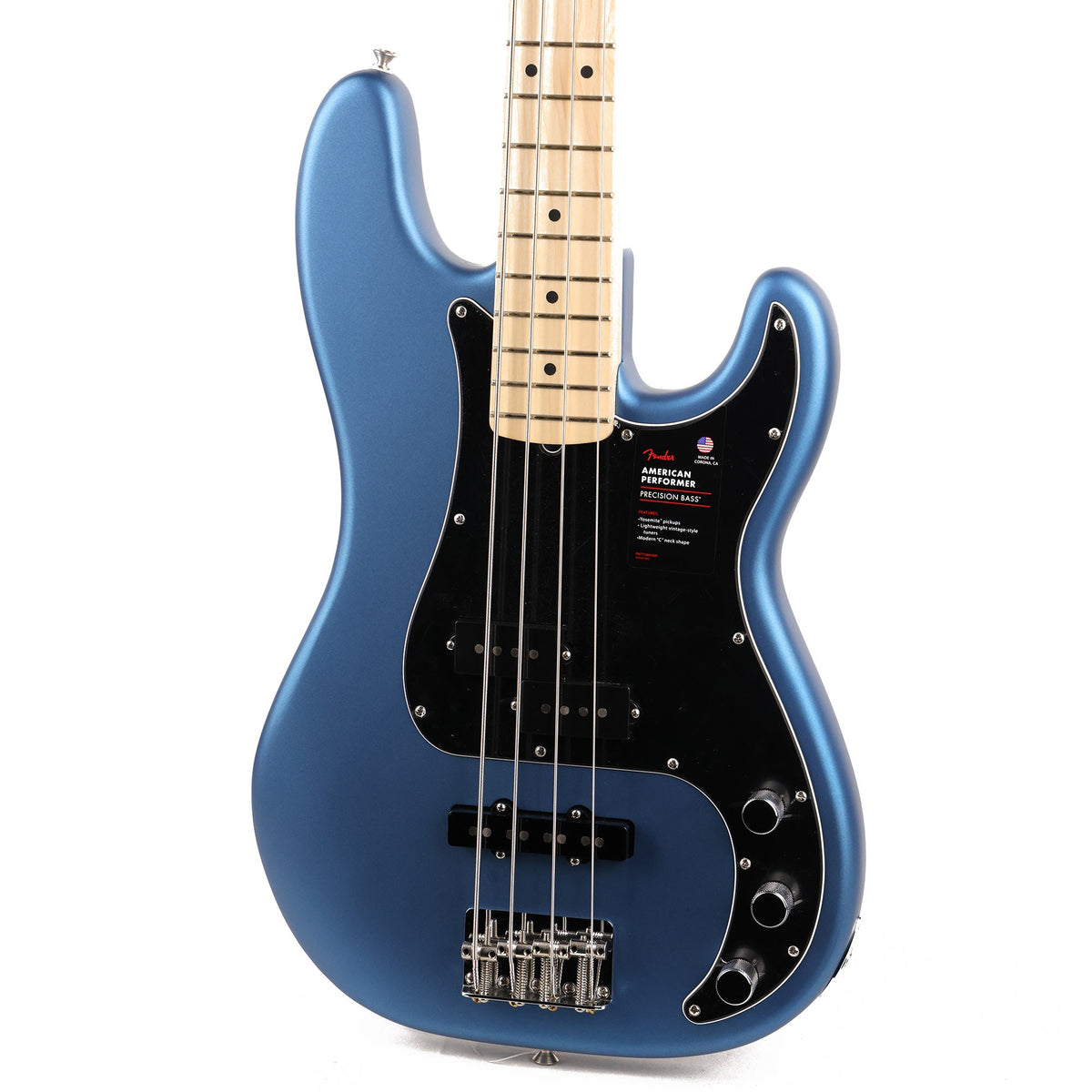 Fender American Performer Series Precision Bass Satin Lake Placid Blue — 6