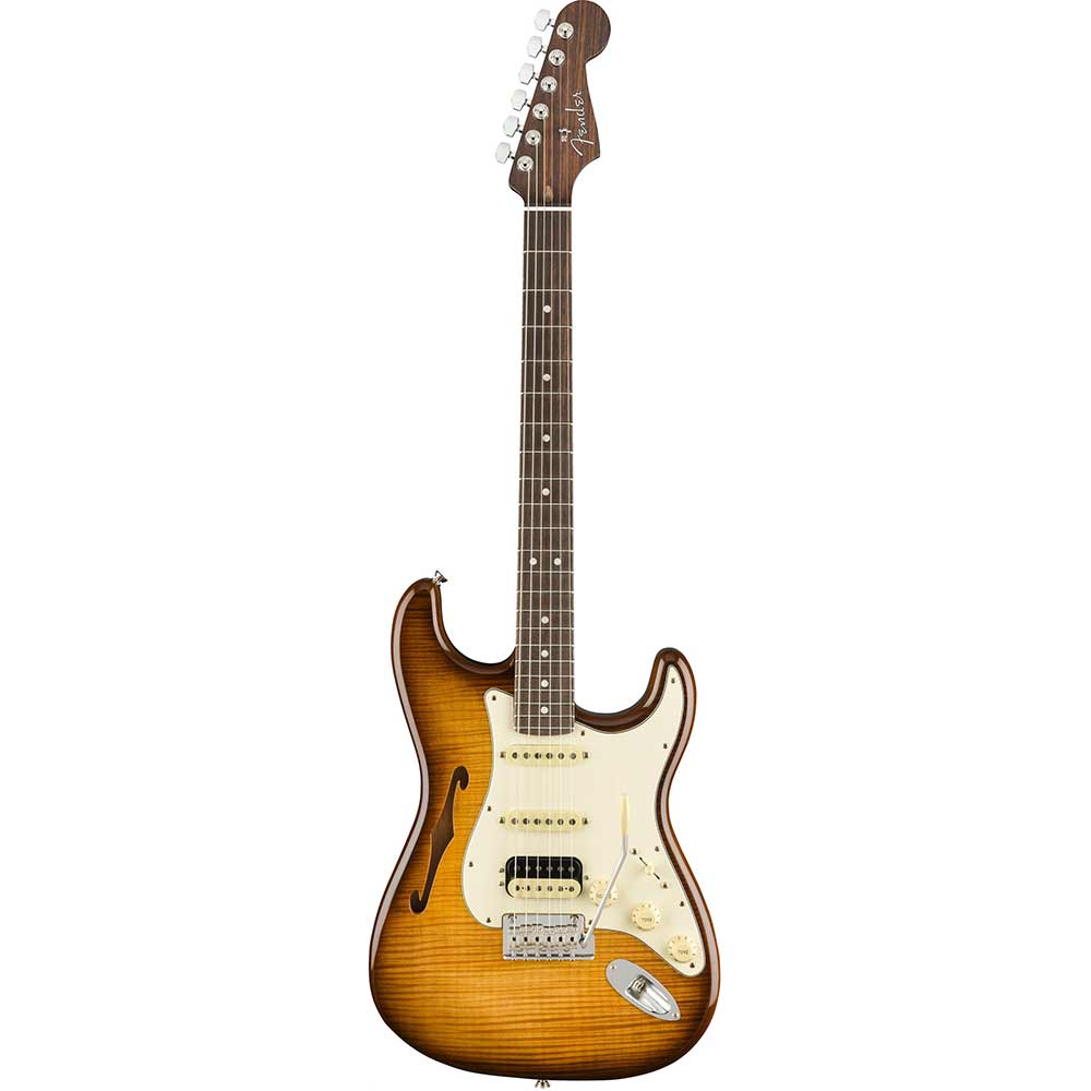 Fender Rarities Stratocaster Thinline HSS Rosewood Neck Violin Burst — 2