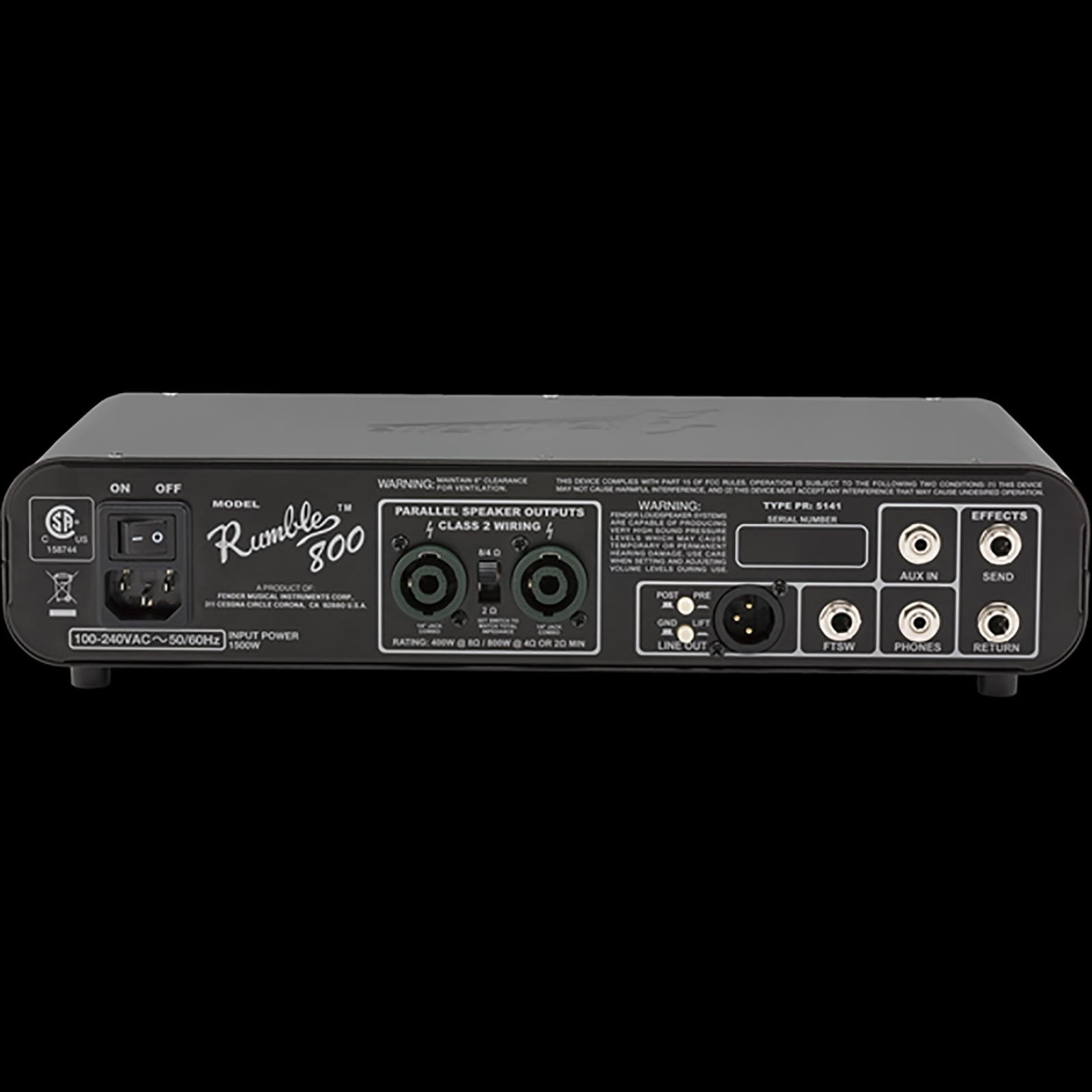 Fender Rumble 800 Bass Amplifier Head | The Music Zoo