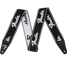 Fender Weightless Elastic Guitar Strap Black and White
