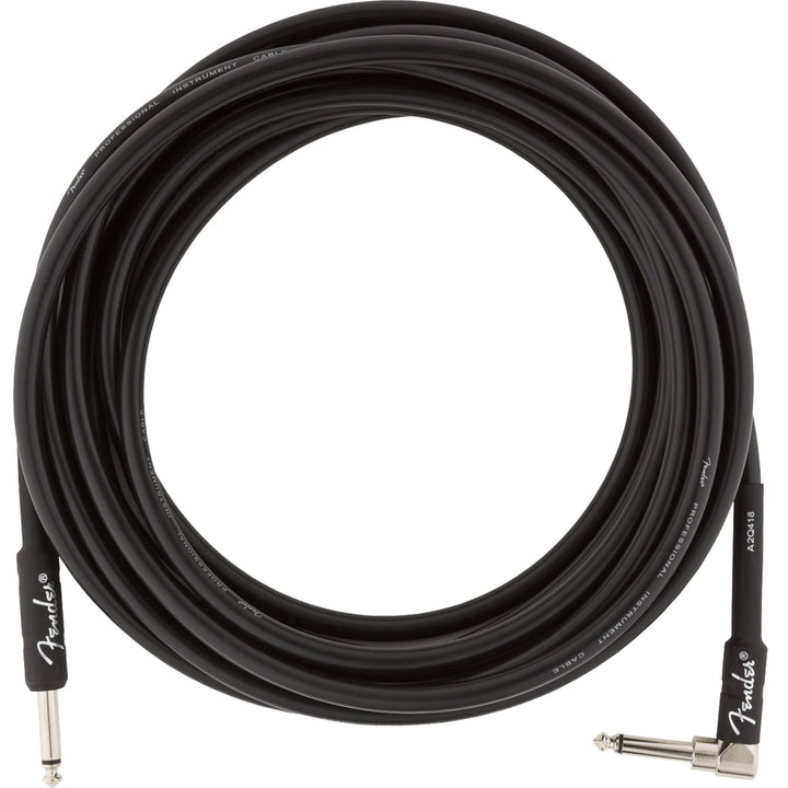 Fender Pro Series Instrument Cable 18.6 Feet Angled Black