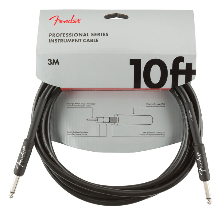 Fender Professional Series Instrument Cable 10 Feet Straight to Straight