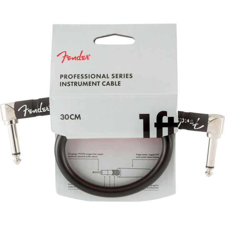 Fender Professional Series Instrument Cable 1 Foot Angled Ends
