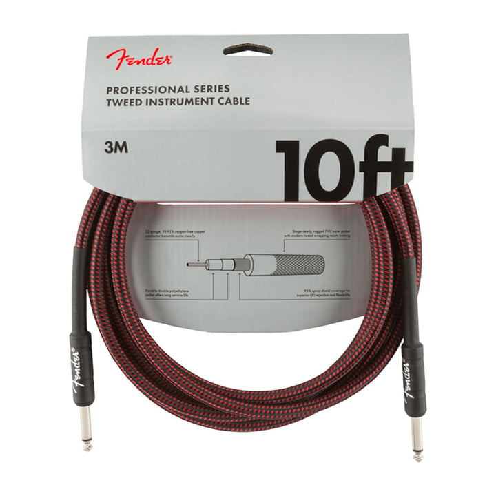 Fender Professional Series Instrument Cable Red Tweed 10 Feet