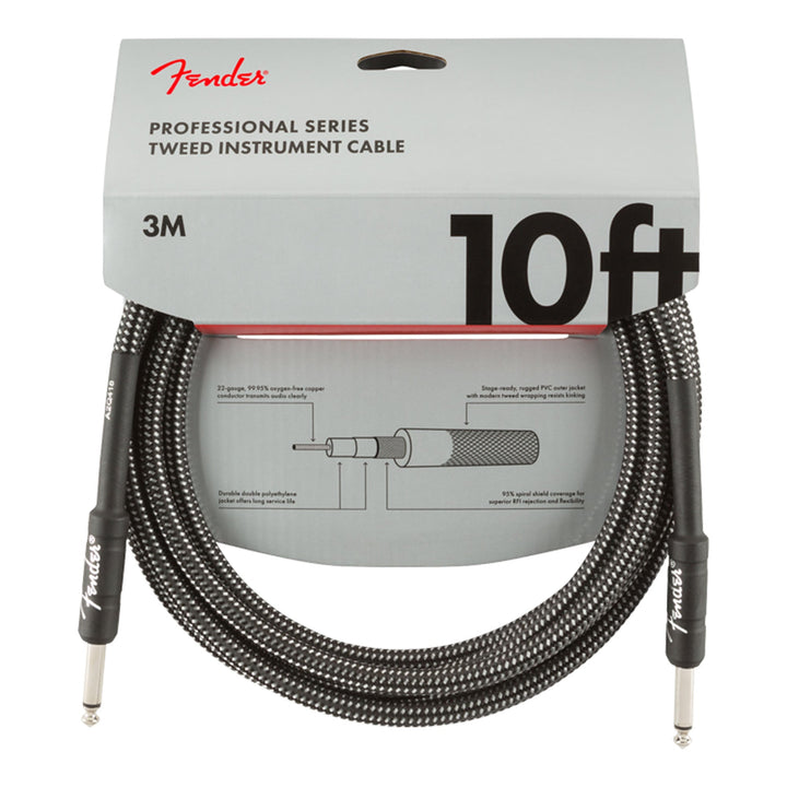 Fender Professional Series Instrument Cable Gray Tweed 10 Feet