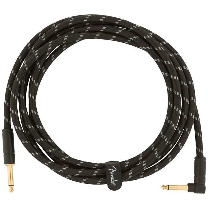 Fender Deluxe Series Instrument Cable 10 Feet Angled Black Tweed