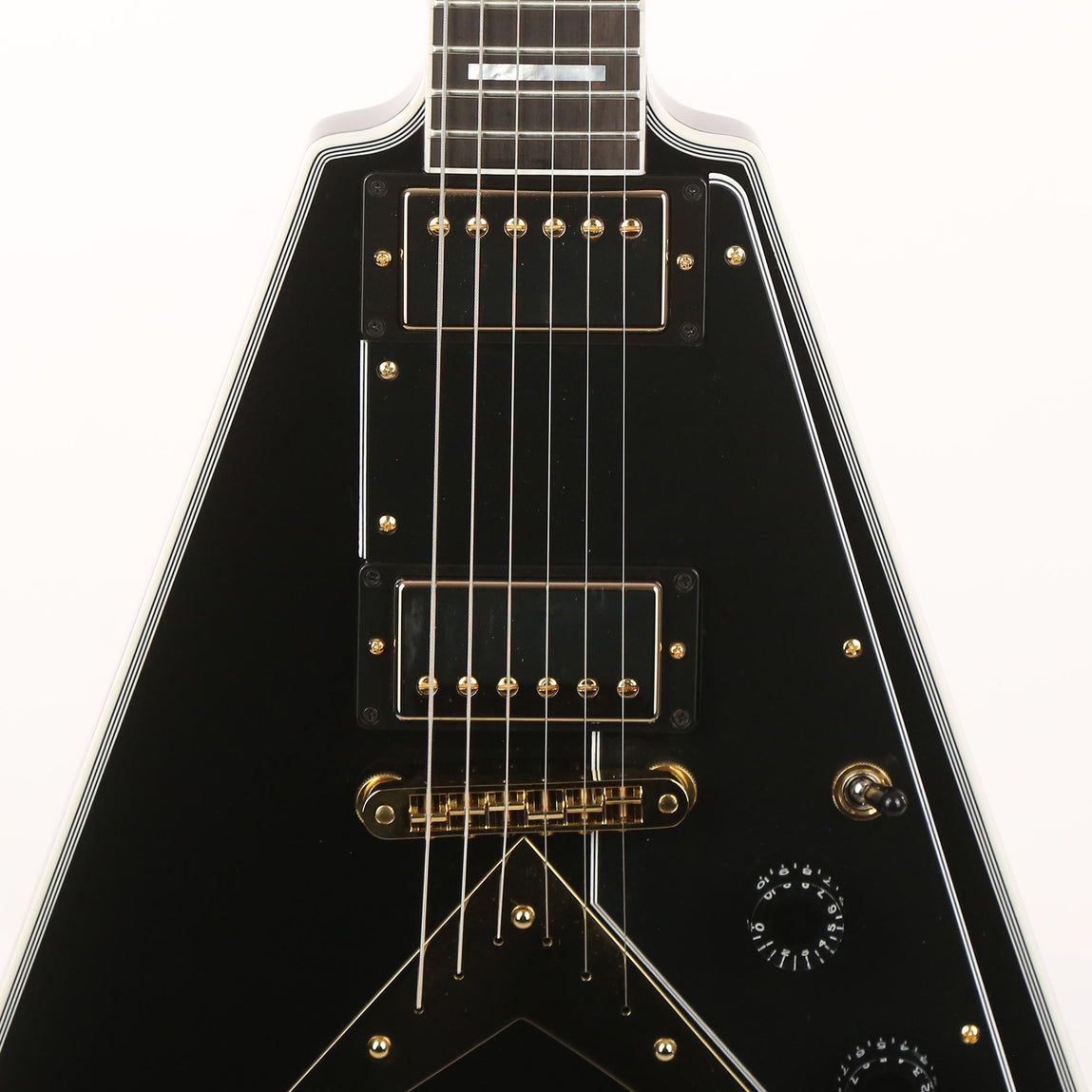 Gibson Custom Shop Flying V Custom Ebony Gloss | The Music Zoo