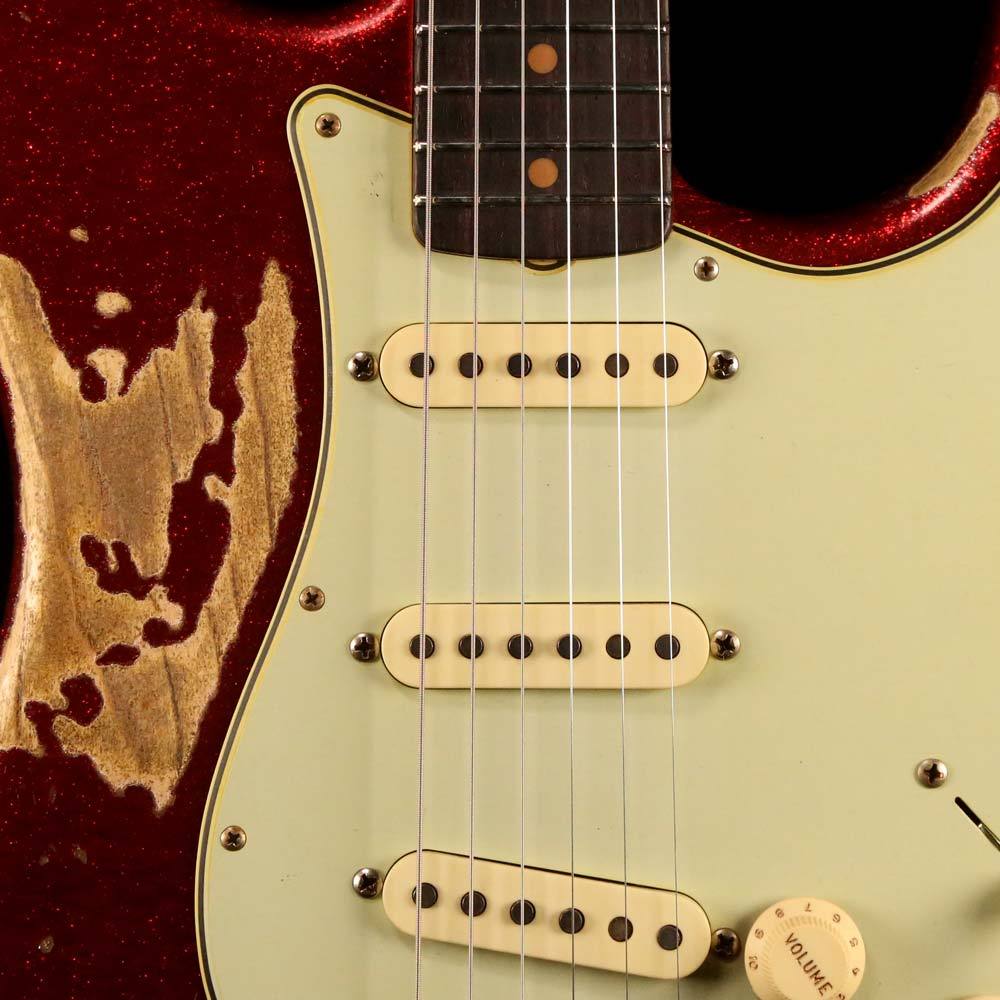 Fender Custom Shop NAMM 2019 Display Limited Edition '63 Stratocaster Super Heavy Relic Aged Red Sparkle — 6