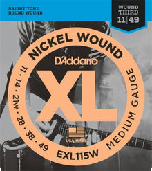 D'Addario Nickel Wound Electric Strings (Jazz Rock 11-49 Wound 3rd)