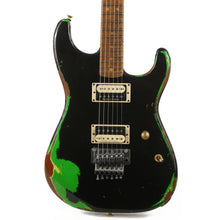 Charvel Custom Shop San Dimas Nitro Aged Roasted Mahogany Black over Slime Green