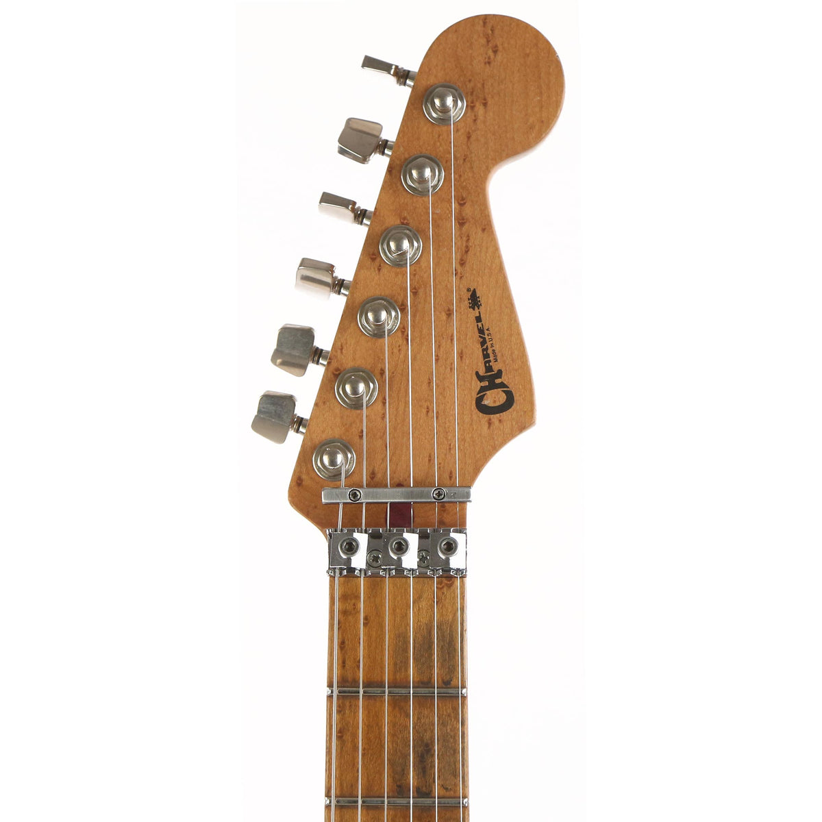 Charvel Custom Shop San Dimas Nitro Aged Roasted Mahogany Black over Slime Green — 4