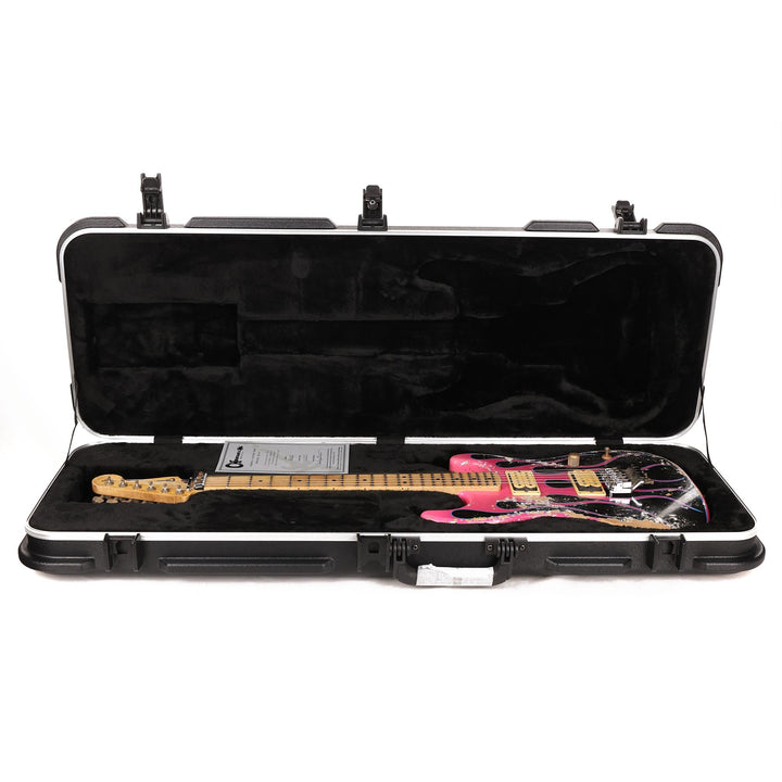 Charvel Custom Shop Graphic Nitro Relic San Dimas Masterbuilt Black and Magenta Flames